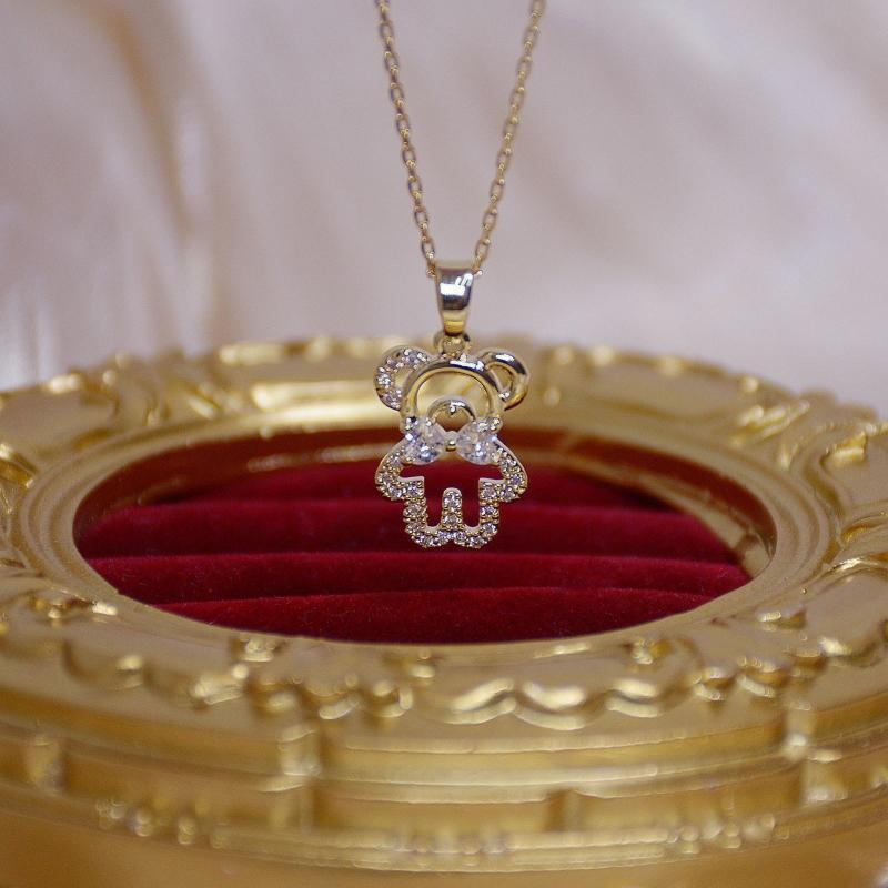 Teddy Bear Necklace for Girls Bear Pendant Necklace Classic Necklace Jewelry