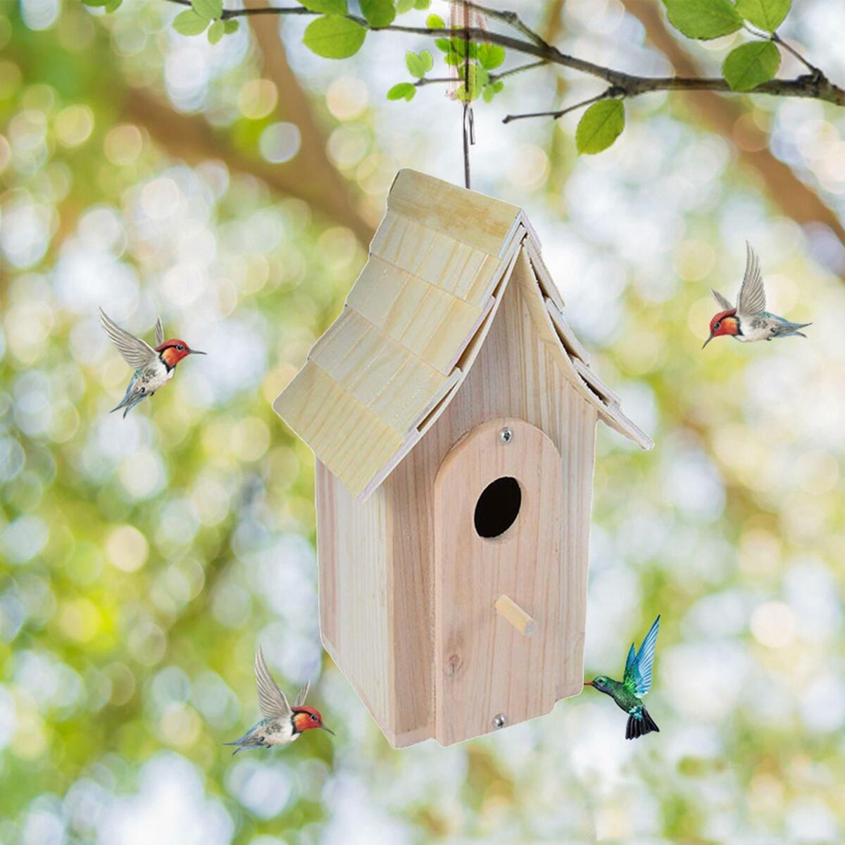 Wooden Birdhouse box of nesting Roman Hanging Shaped  Balcony Bird