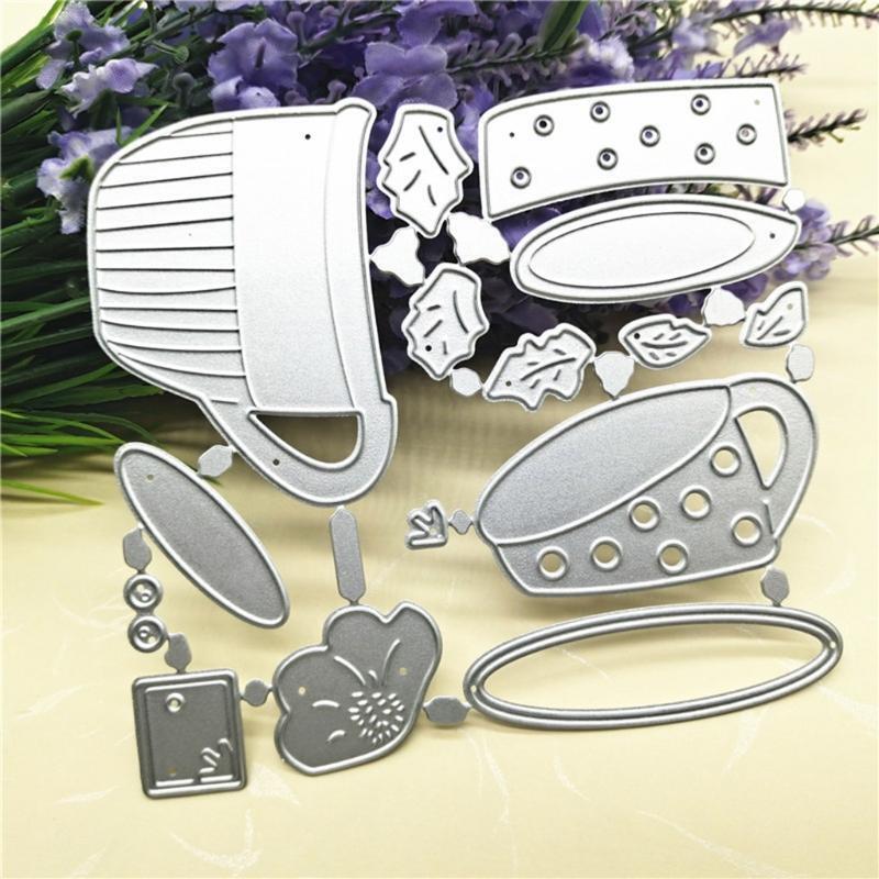 Cup Mug Metal Cutting Dies Stencil DIY Scrapbook Album Paper Card Template Mold