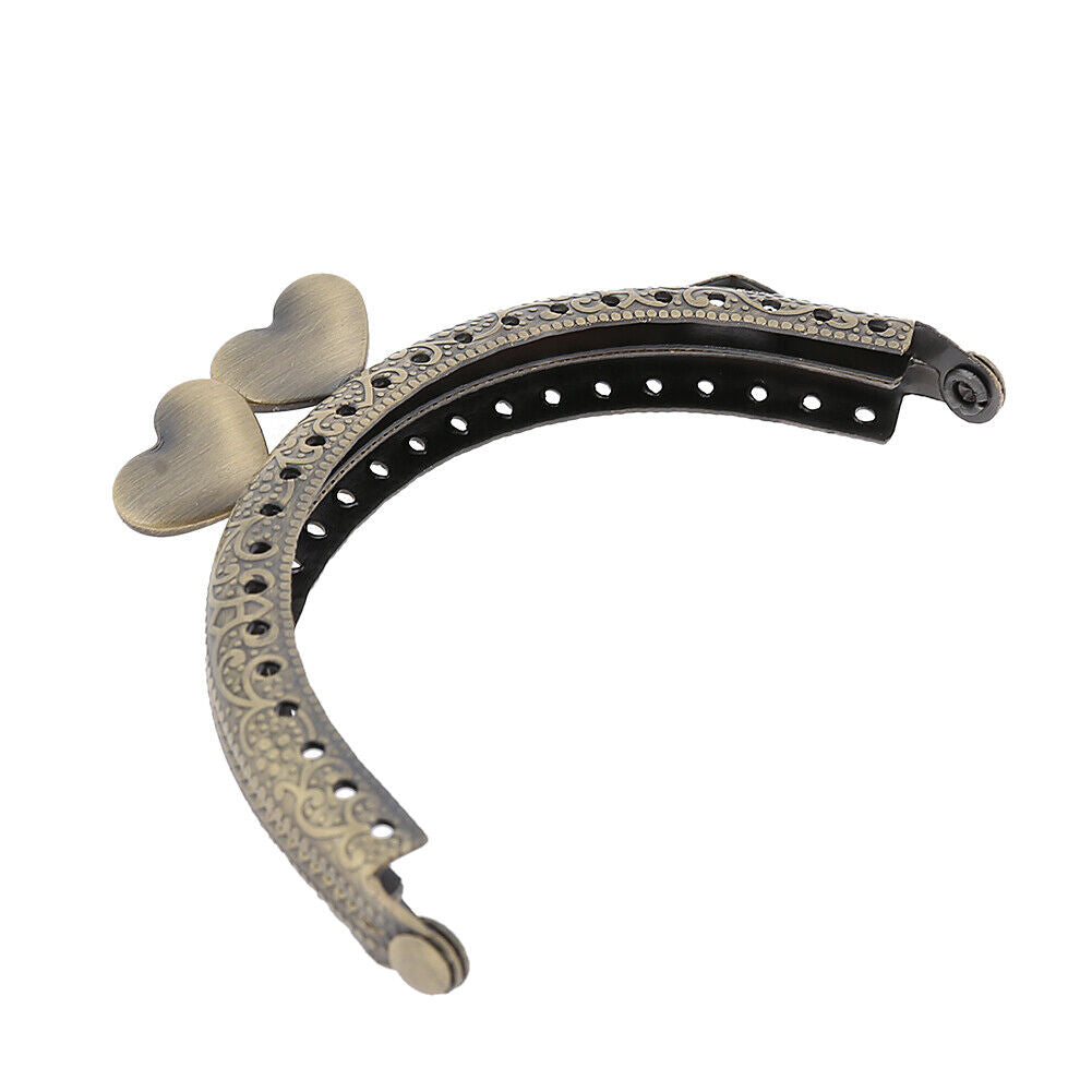 8.5cm Semicircular Metal Purse Frame Heart Kiss Clasp DIY Accessory(Bronze)