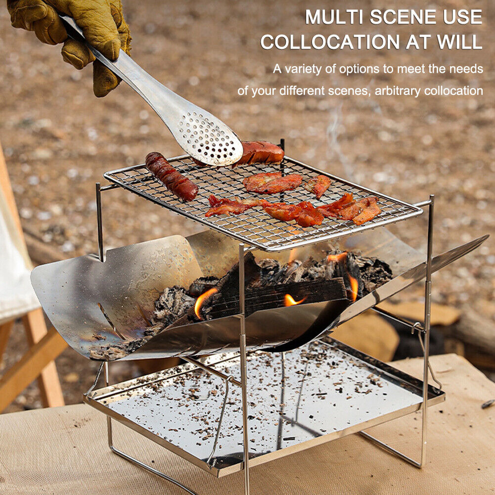 Portable Camping BBQ Net Stainless Steel Barbecue Grill Net (Single Net)