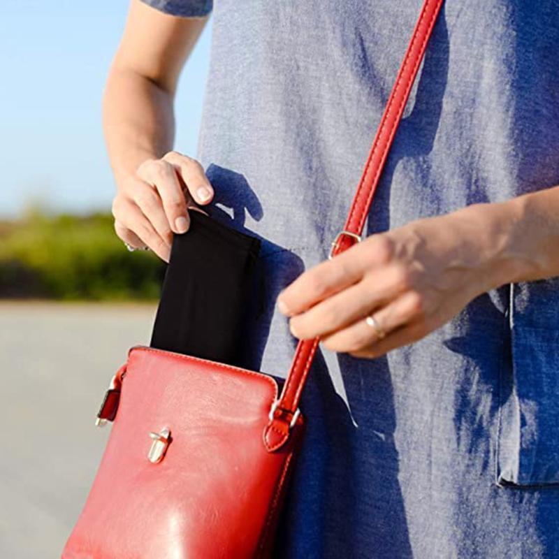 Portable Glasses Cloth Bag Drawstring and Black Glasses Cleaning Cloth Men Women