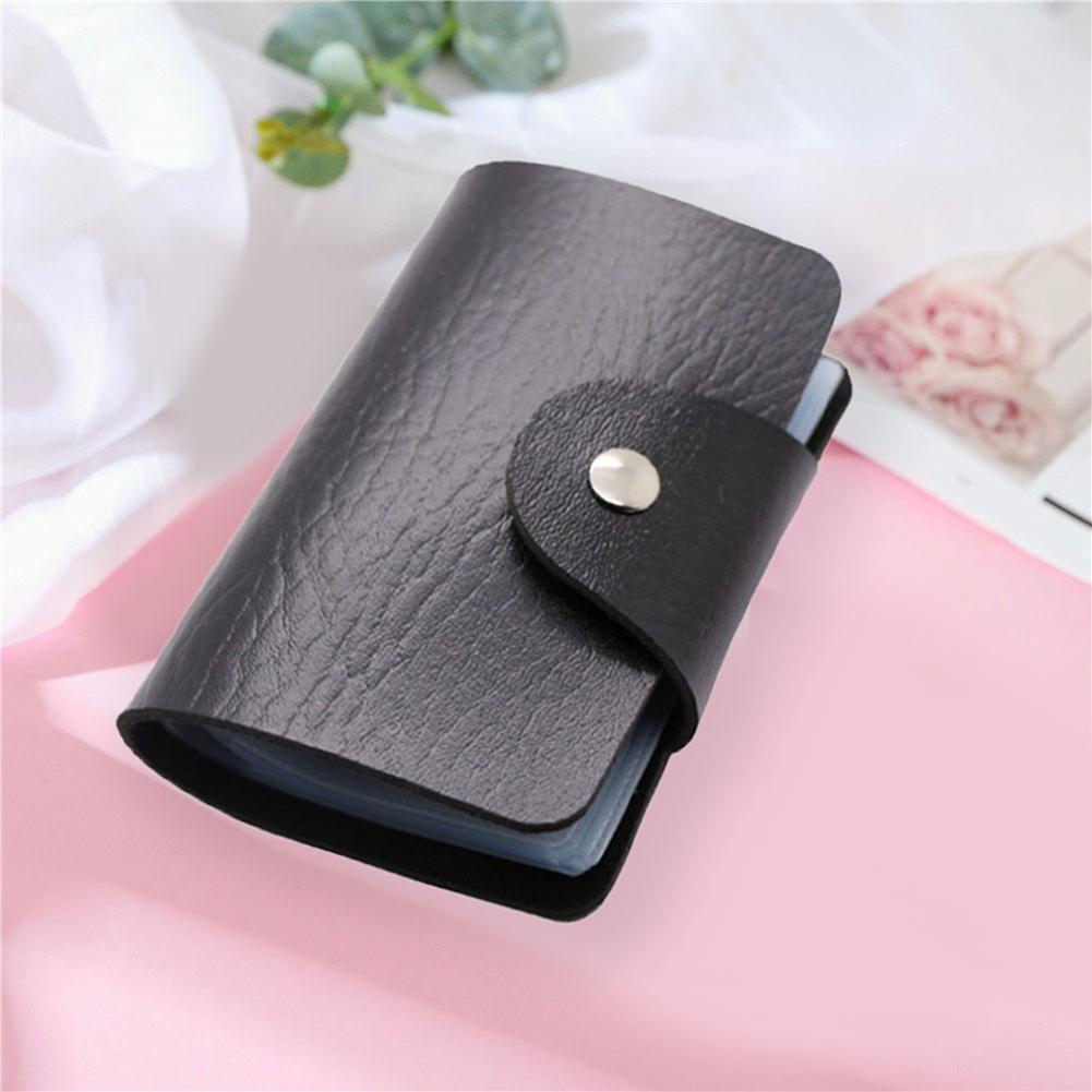 Solid Color 12 Slots Card Holder Wallet Women Men Business Cards Bags (5)