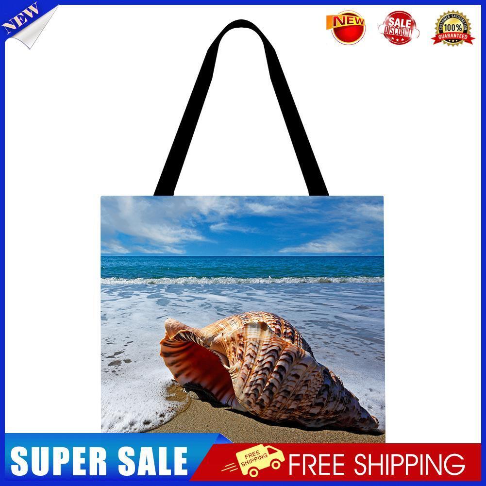 Beach conch Printed Shoulder Shopping Bag Casual Large Tote Handbag