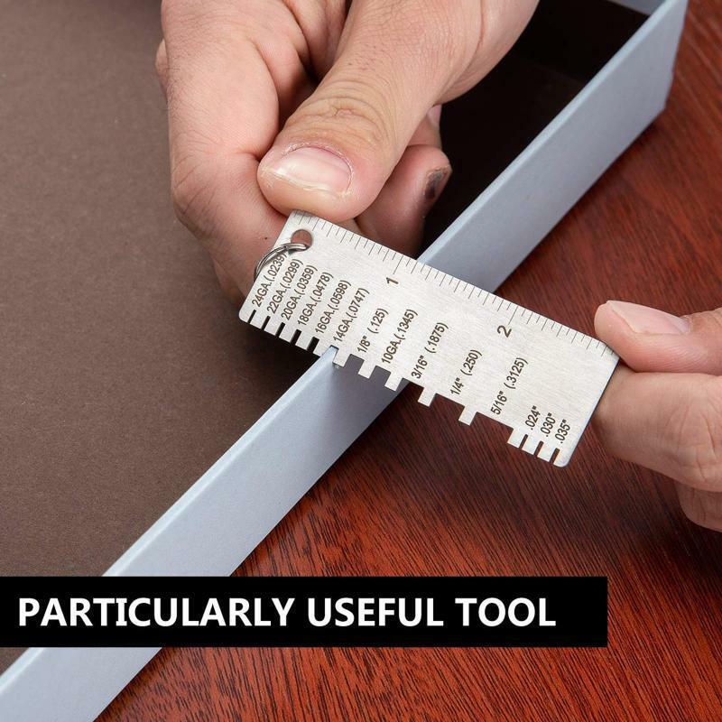 Stainless Steel Wire/Metal Sheet Thickness Gauge Welding Gage Measuring Ruler