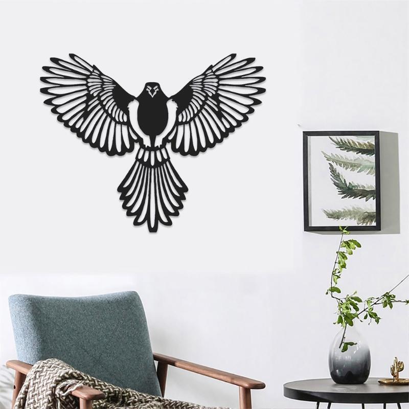 Metal Eagle Wall Art Decor Iron Animal Bird Silhouette Sculpture Garden Ornament