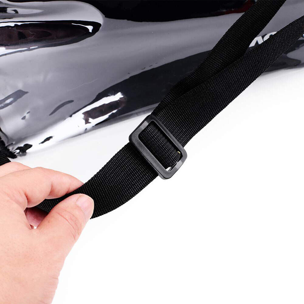 Fashion Clear Shoulder Bag Sports Fitness Stadium Large Handbags (Black)