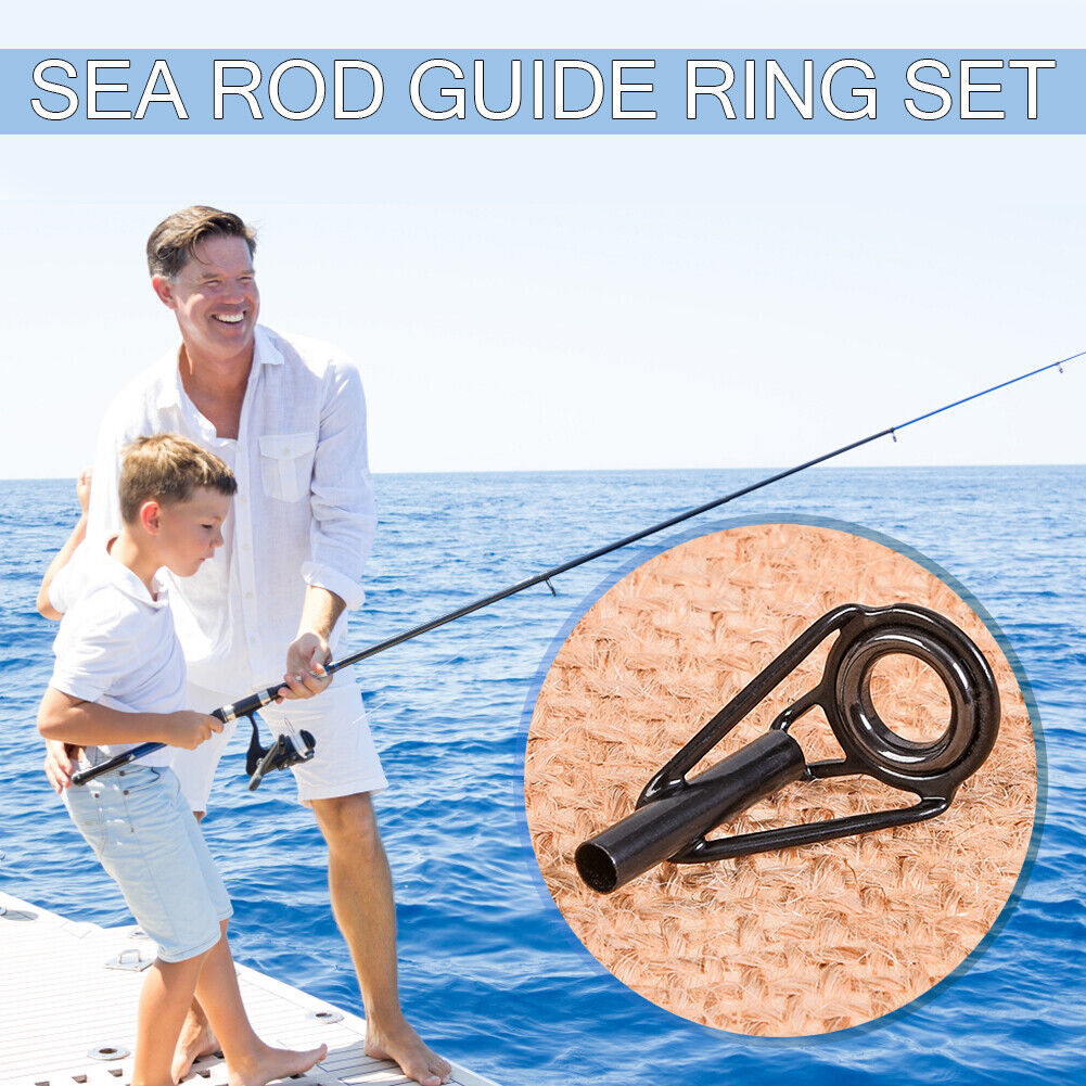 80pcs Fishing Rod Guide Tip DIY Multi-Size Sea Rod Steel Ceramic Guide Ring