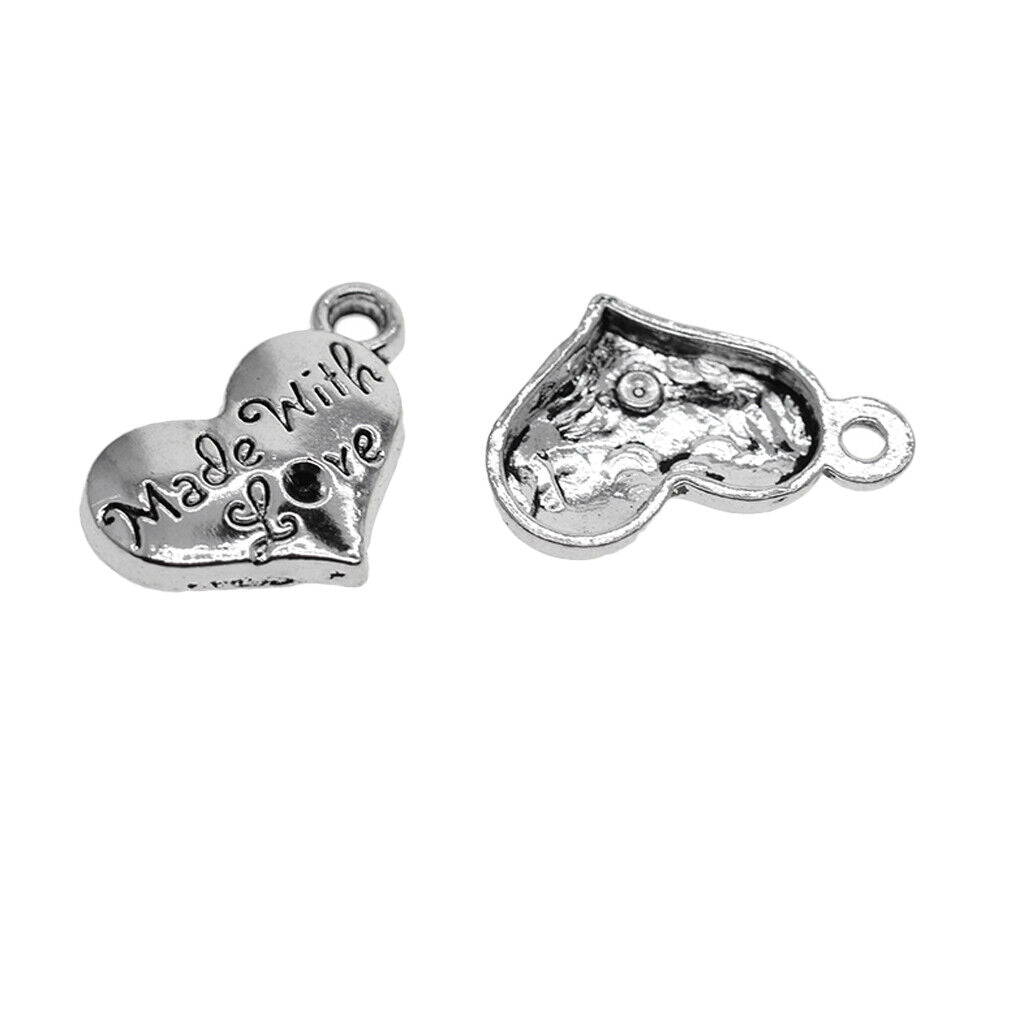 50Pcs Lover Heart Pendant Blank Cabochon  Setting Trays DIY Jewelry
