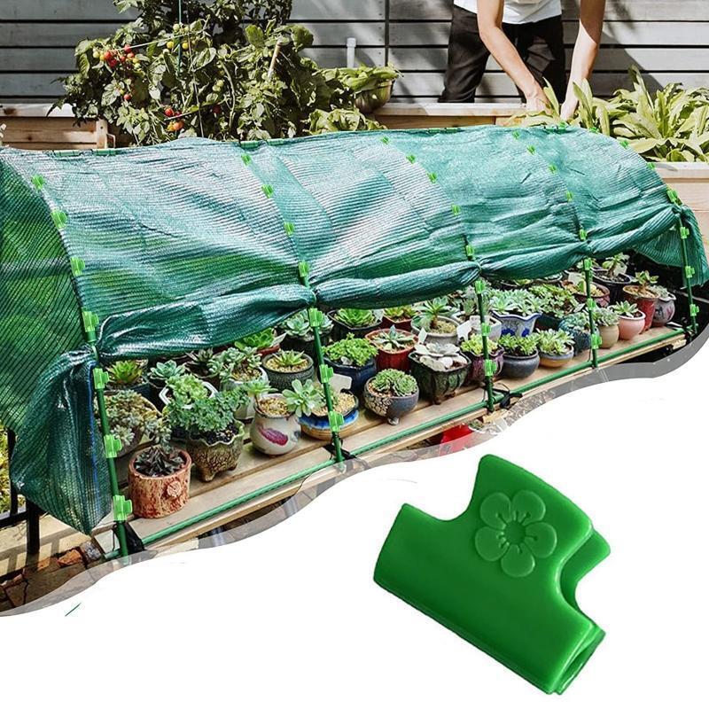 100pcs Greenhouse Clips Plant Stakes Snap Clamps For Garden Film Buckle Clamp