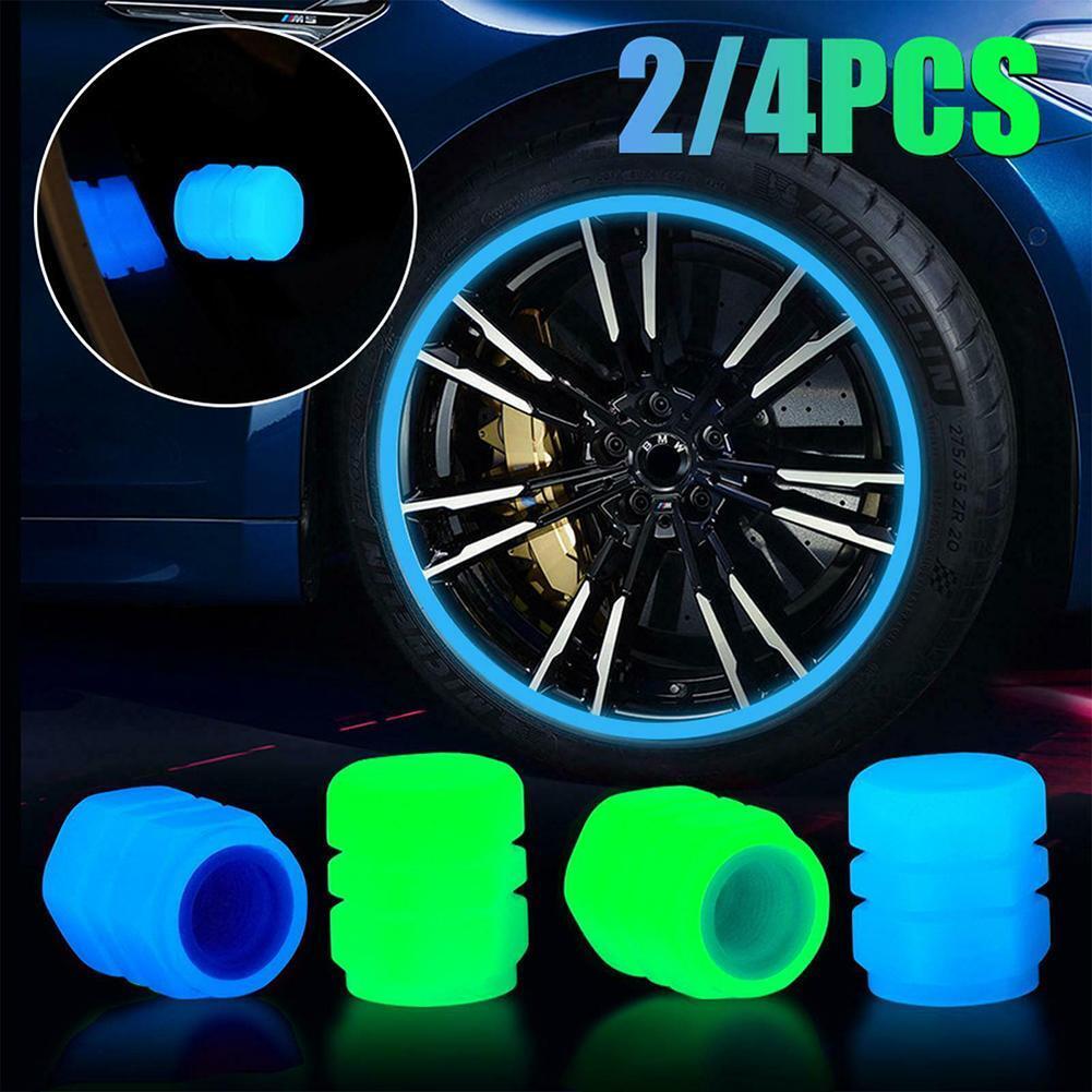 Luminous Stem Cover Tire Valves Caps Universal Valves Nozzles 8pcs