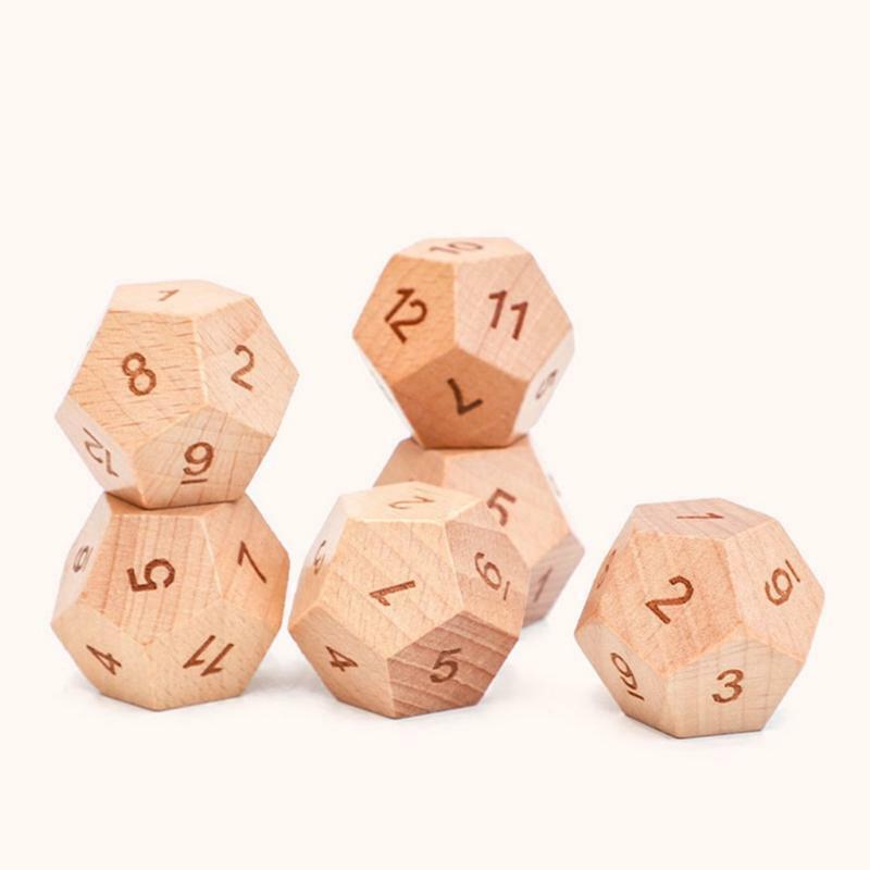 2Pcs 12 Sided Sculpture Digital Dice for Party/Family DIY Games Accessories 30mm