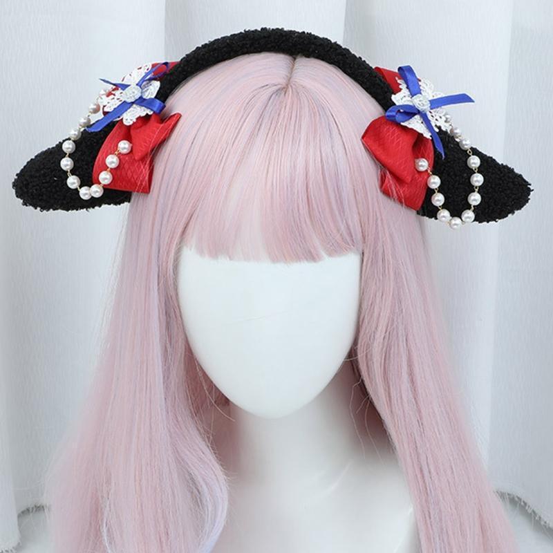 Women Animals Sheep Ears Head Hoop Make Up Ornaments Festival Party Hair Decors