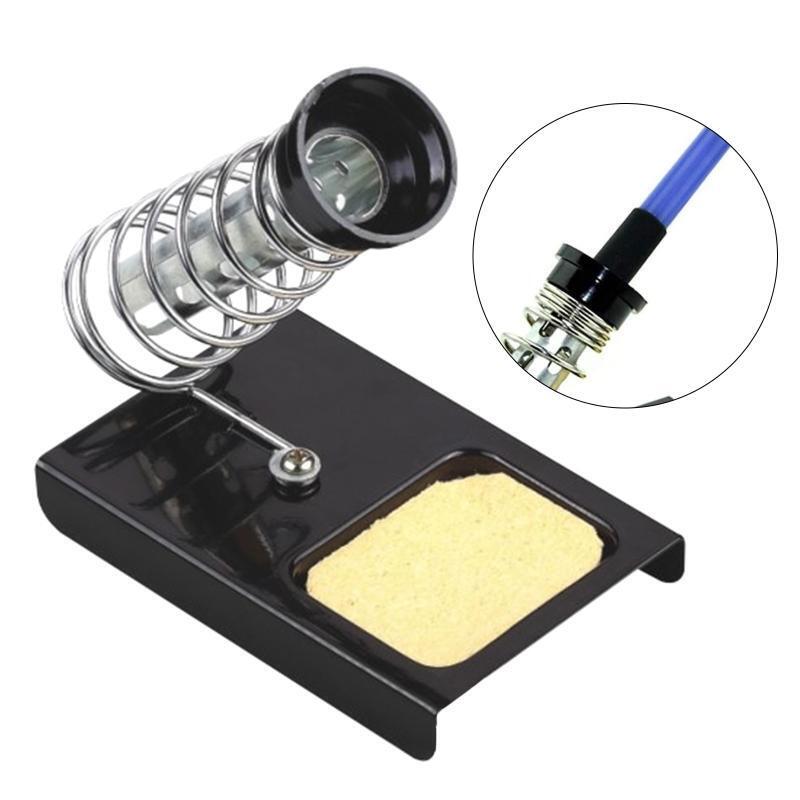 Soldering Iron Stand Heavy Duty Solder Iron Holder Metal Base w Cleaning Sponge