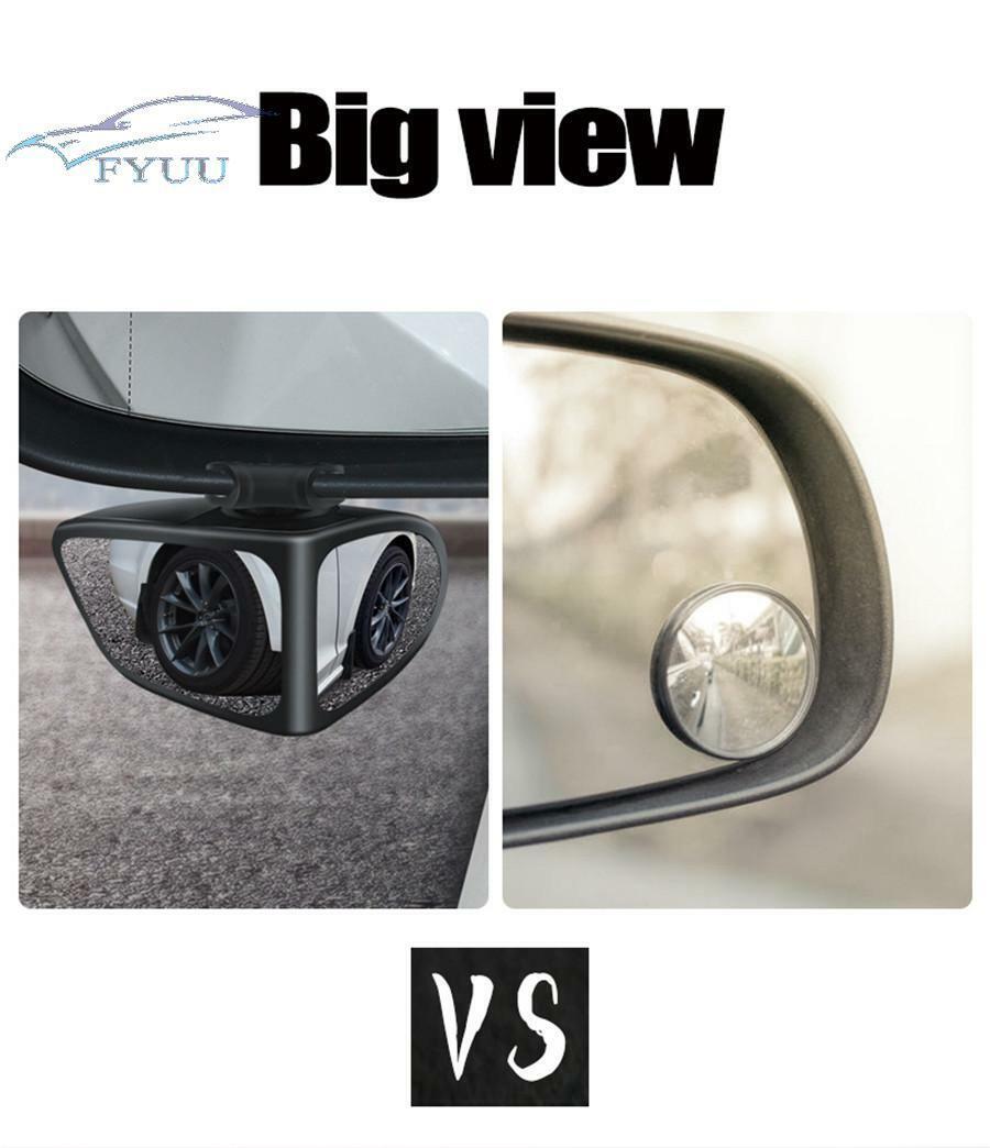 1x Left Side Car 360 Rotation Adjustable Rear View Wide Angle Blind Spot Mirror