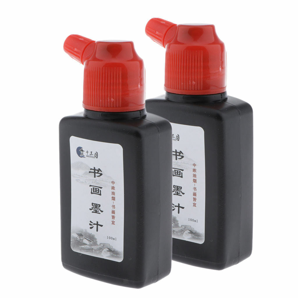 2pcs 100ml Sumi Calligraphy Ink Bottle  Calligraphy Drawing Brushes