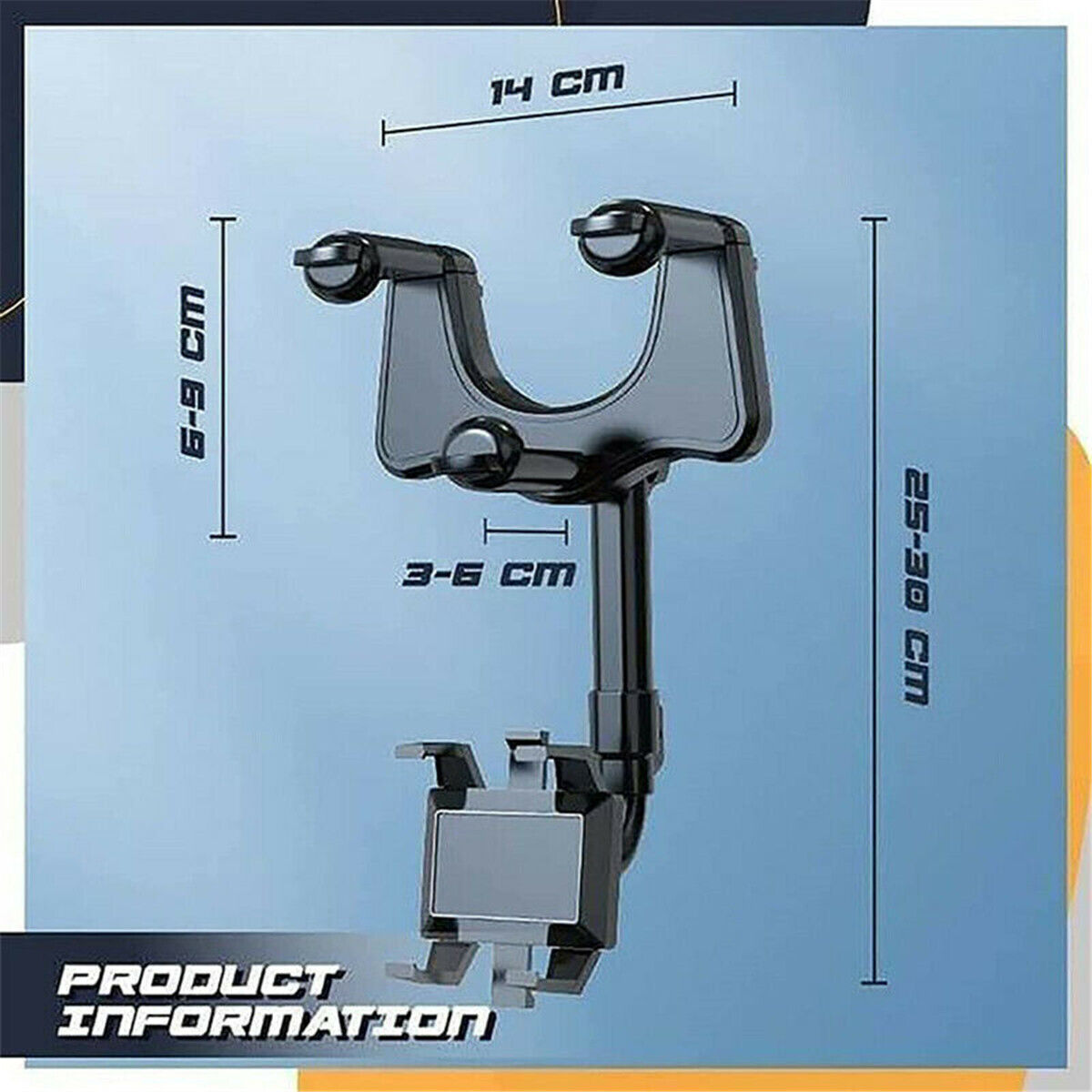 360° Rotatable And Retractable Car Phone Holder Multifunctional Rearview Mirror