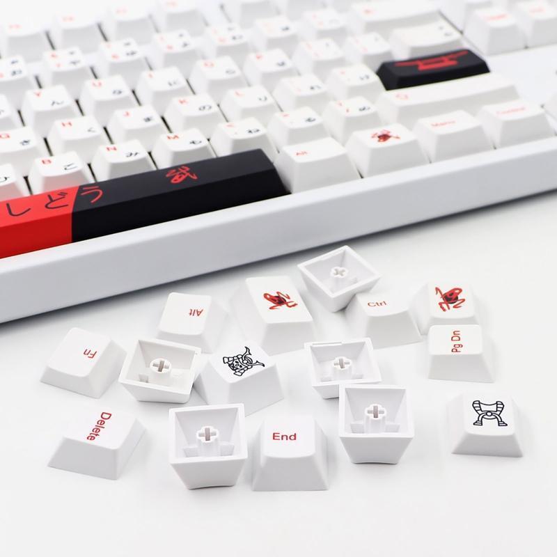138 Keys PBT Dye Subbed Bushido Japanese Key Cap Cherry Profile With ISO Enter