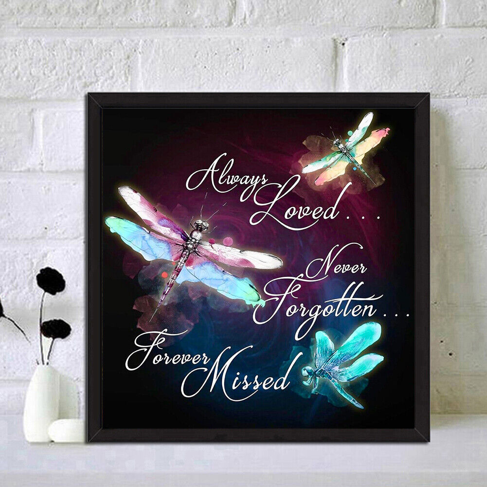 5D DIY Diamond Dragonfly Full Round Drill Mosaic Art Picture of Rhinestone