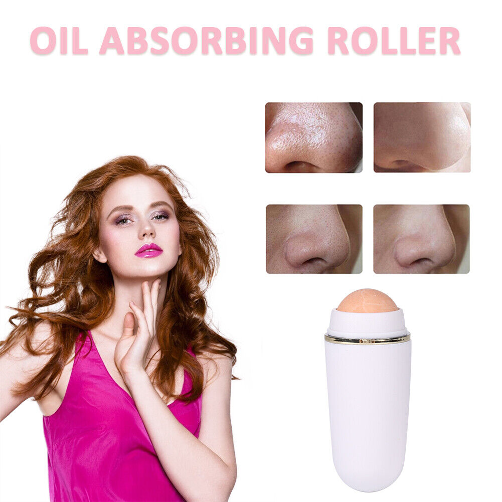 Face Oil Absorbing Roller Volcanic Stone Summer Blemish Remove Ball (White)