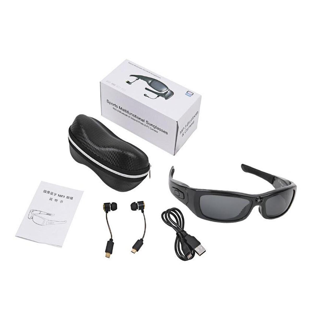 harayaa Wearable  Sunglasses Headphone Camera Wireless Glasses Mini DV