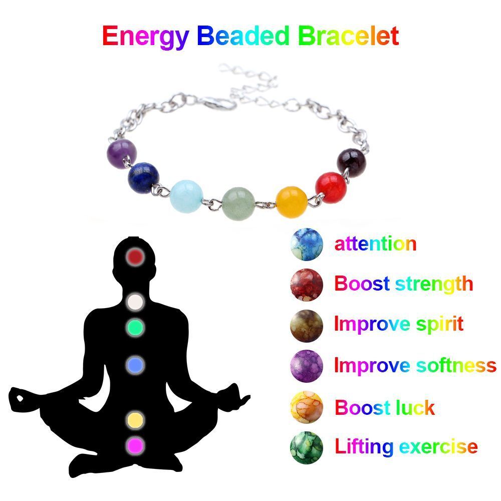 Reiki Agate 7 Chakra Bracelet Natural Stone Natural Stone Bangle Wristbands