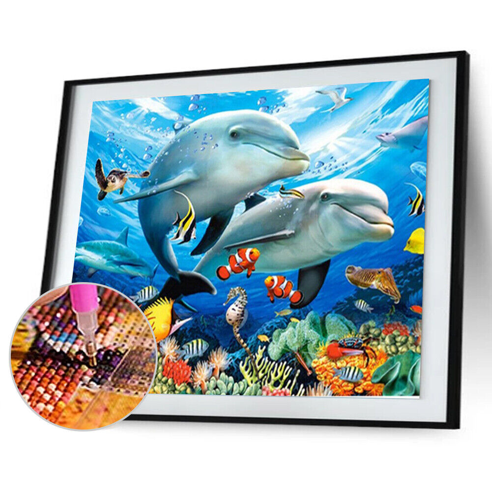 Brother Dolphin 5D Diamond Painting Embroidery DIY Cross Stitch Home Decor