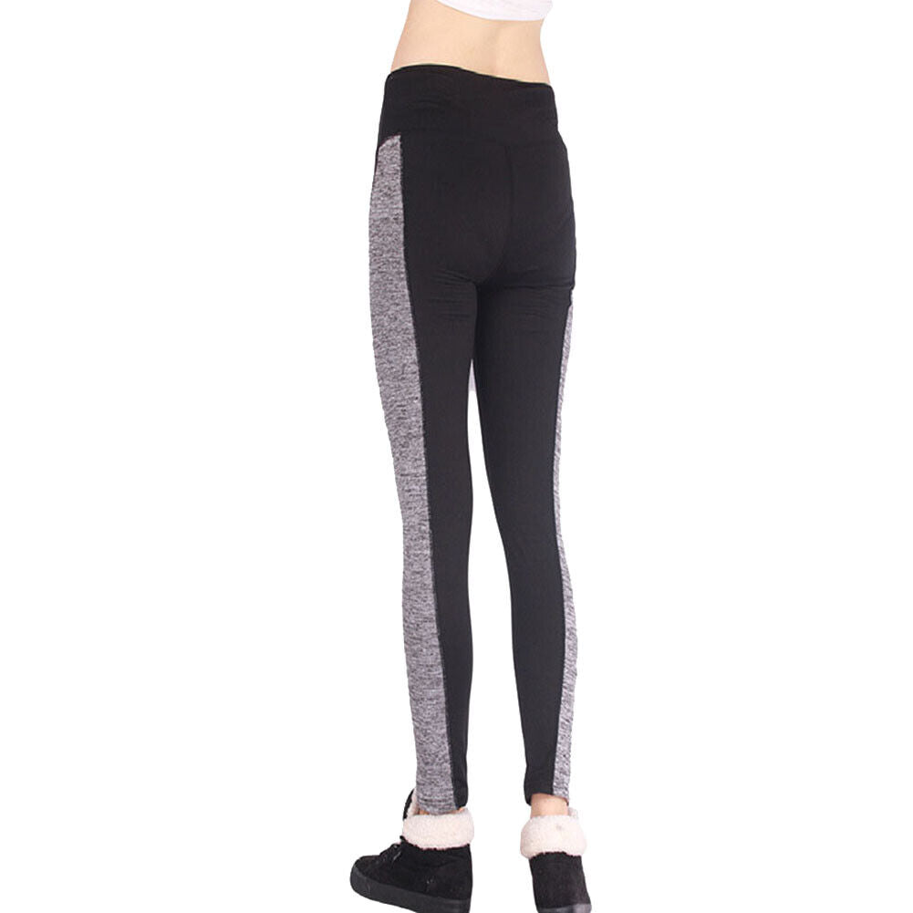 Women Patchwork Hip Lift Sports Pants Yoga Leggings(Black Crotch XXL)-15093