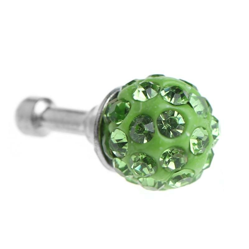 Colorful Rhinestone Ball 3.5mm Anti Dust Plug Earphone Stopper For Smart Phone