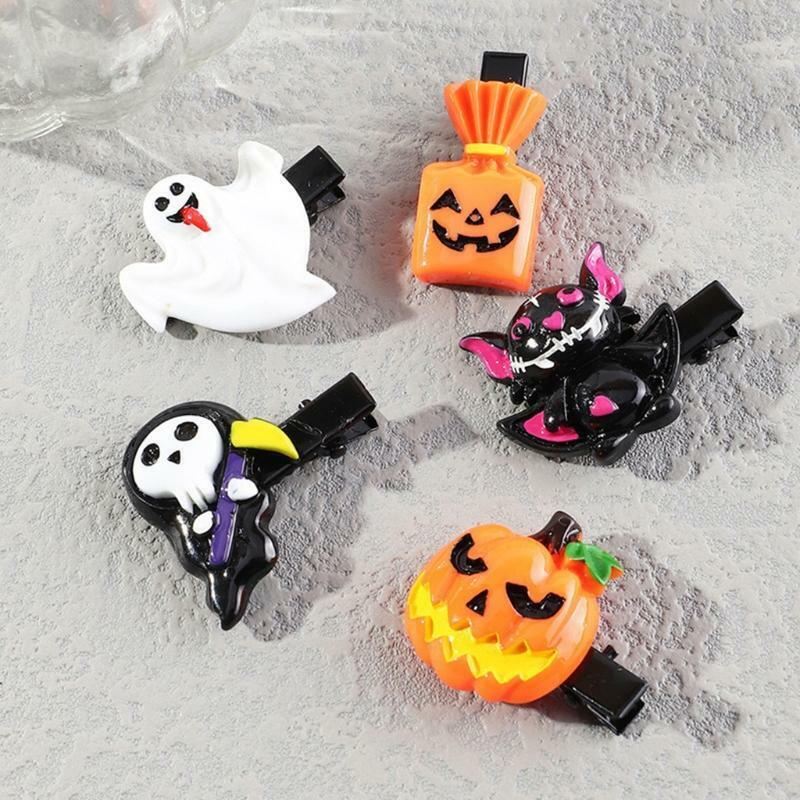 Halloween Hair Accessories Grips Clips Hair Bows Bat Witch Hat Halloween Novelty