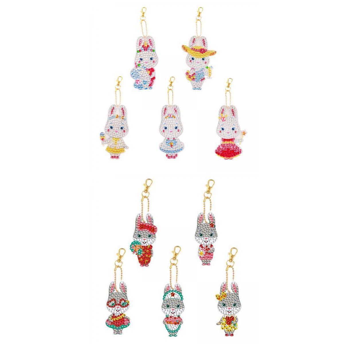 Keychain Double Sided Easter Egg Mosaic Making Ornaments