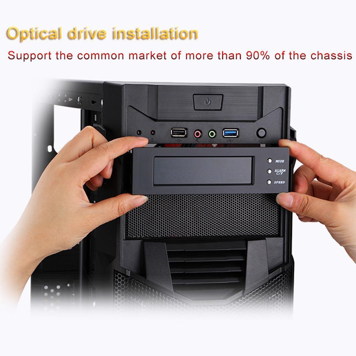 5.25in Bay Front LCD Panel 3 Fan Speed Controller CPU Temperature Sensor