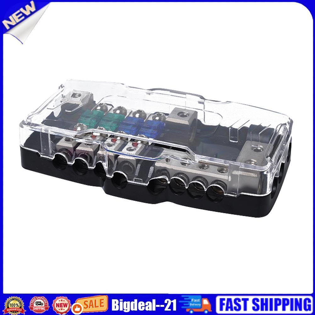 4 Way Car Mini ANL Blade Fuse Holder 2 in 4 out Power Distribution Block