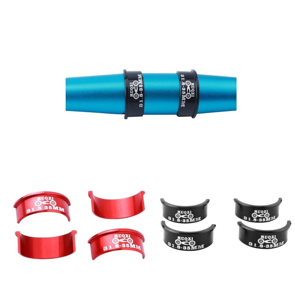 4 Pieces Bicycle Handlebar Shim 31.8mm to 35mm  MTB Road  Black