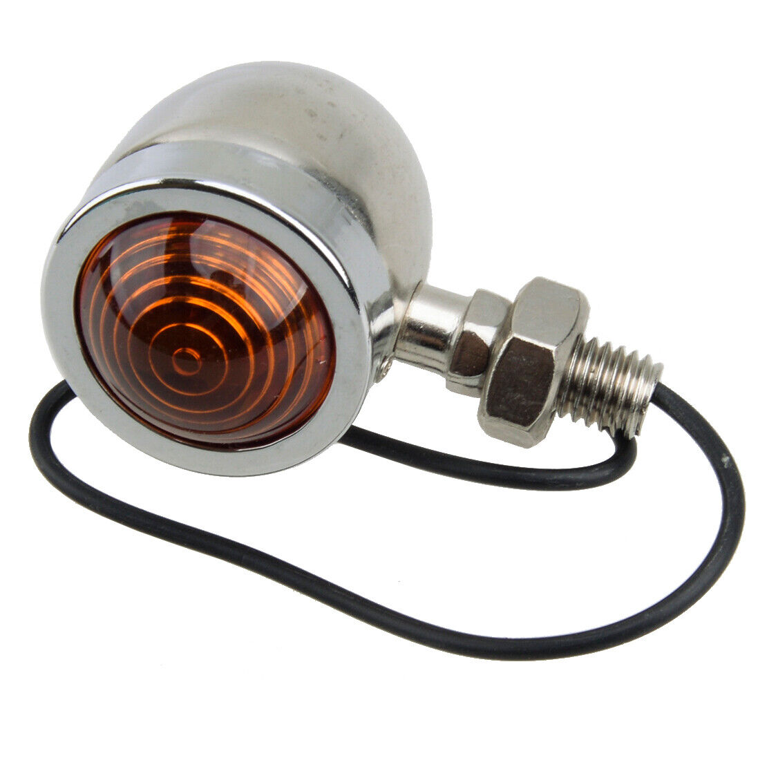 2Pcs 12V Motorcycle Turn Signals Mini Bullet Brake Blinker Amber Indicator Light