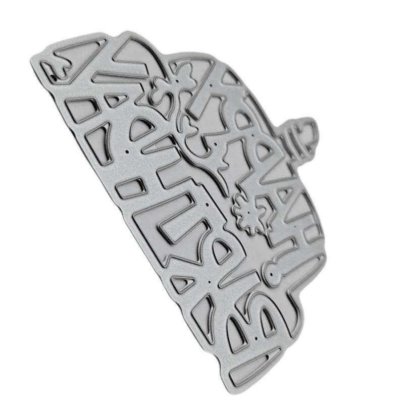 Cake Metal Cutting Die Birthday Cake Embossing Script Die Stencil for Card Makig