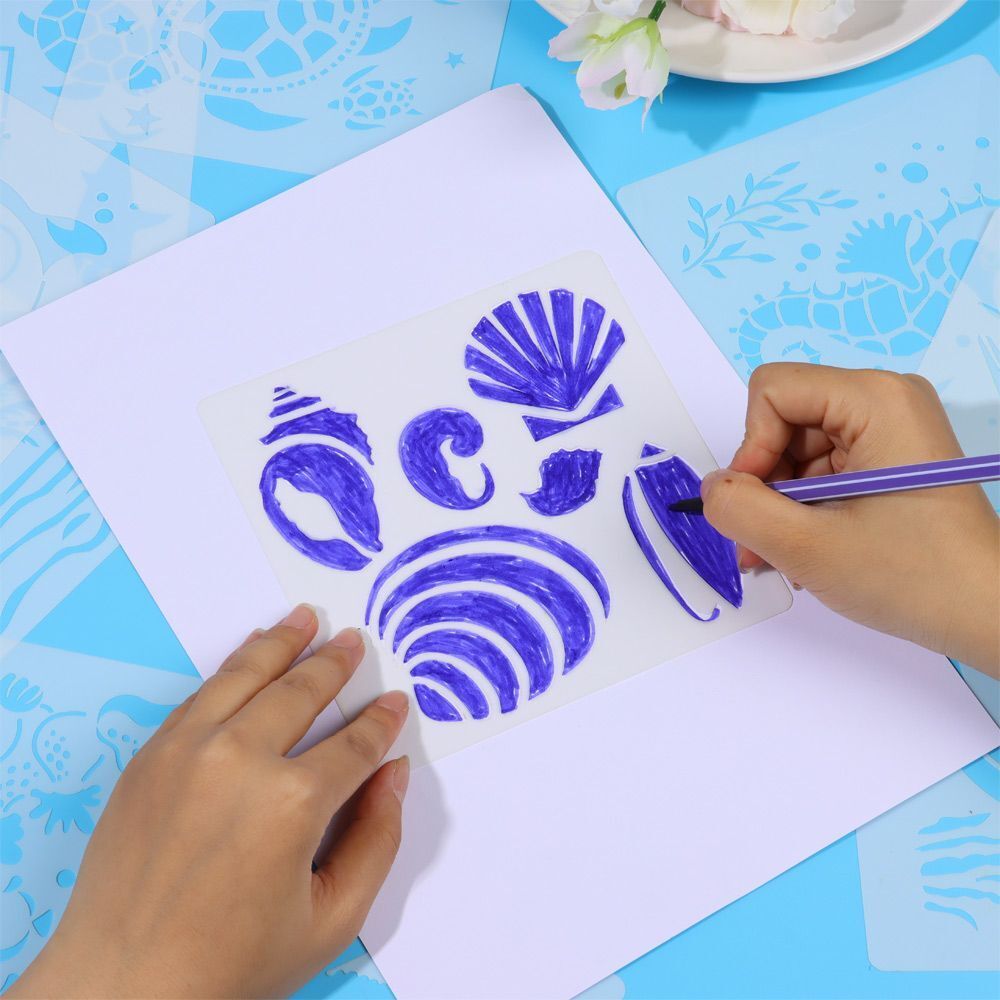DIY Sea Animal Painting Hollow Template Ocean 6x6Inch Creatures Stencil