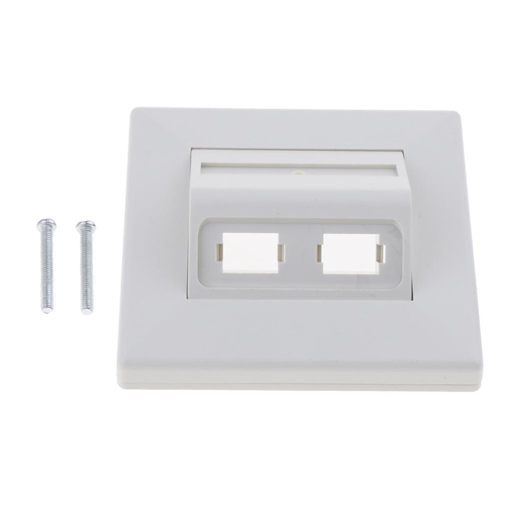 ABS 2 Sockets  Fiber  Tray Fiber Optic Wall Plate Panel White