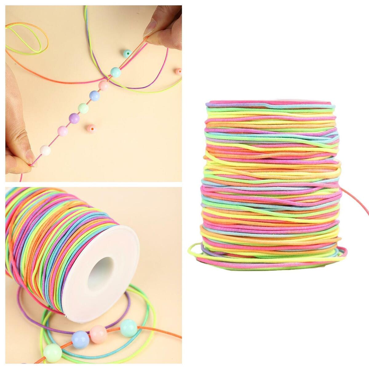 Stretchy 1.5mm Coloured Elastic Thread Cord Jewelry Making DIY Bracelet