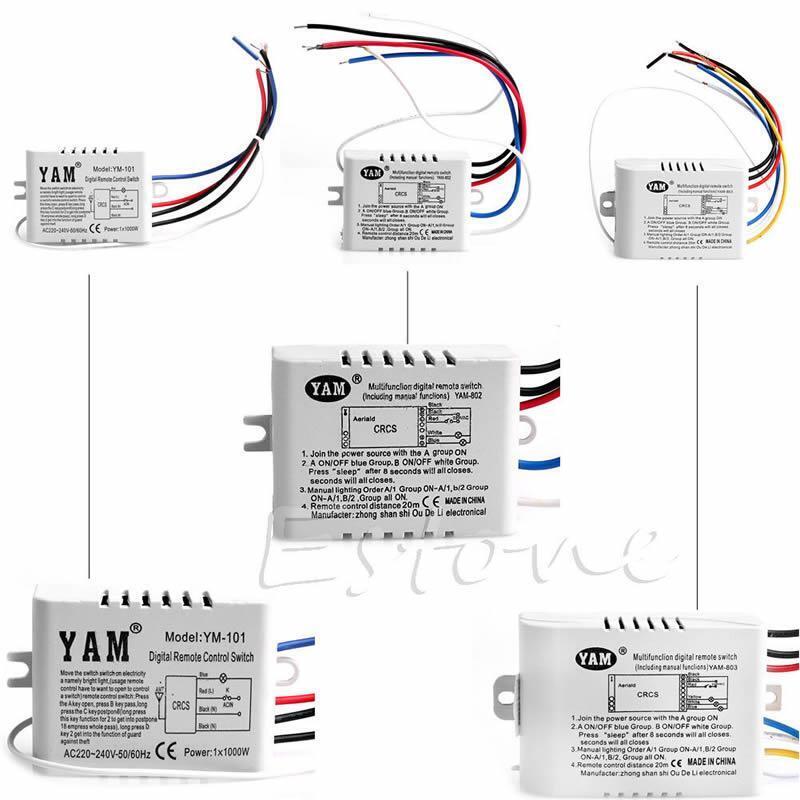 2 Channel Wireless Light Switch and Receiver Kit DIY Relocate Old Ceiling Switch