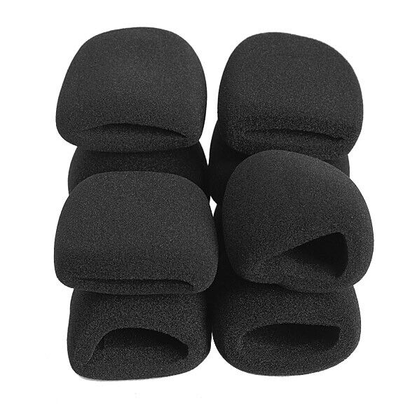 10Pcs Black Microphone Grill Foam Cover Audio Mic Shield Sponge Cap Holder