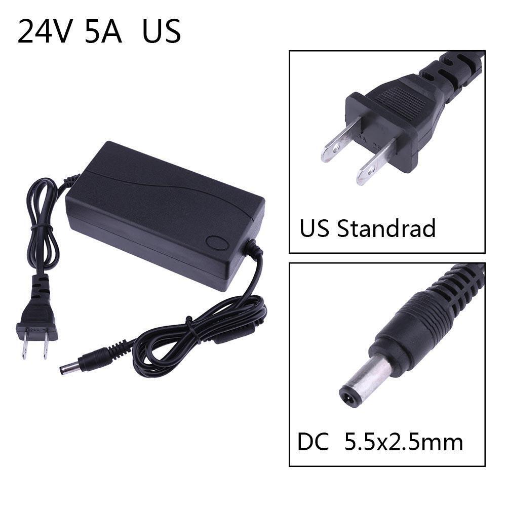 24V 5A AC to DC Power Adapter Converter 5.5*2.5mm for LED Light Belt