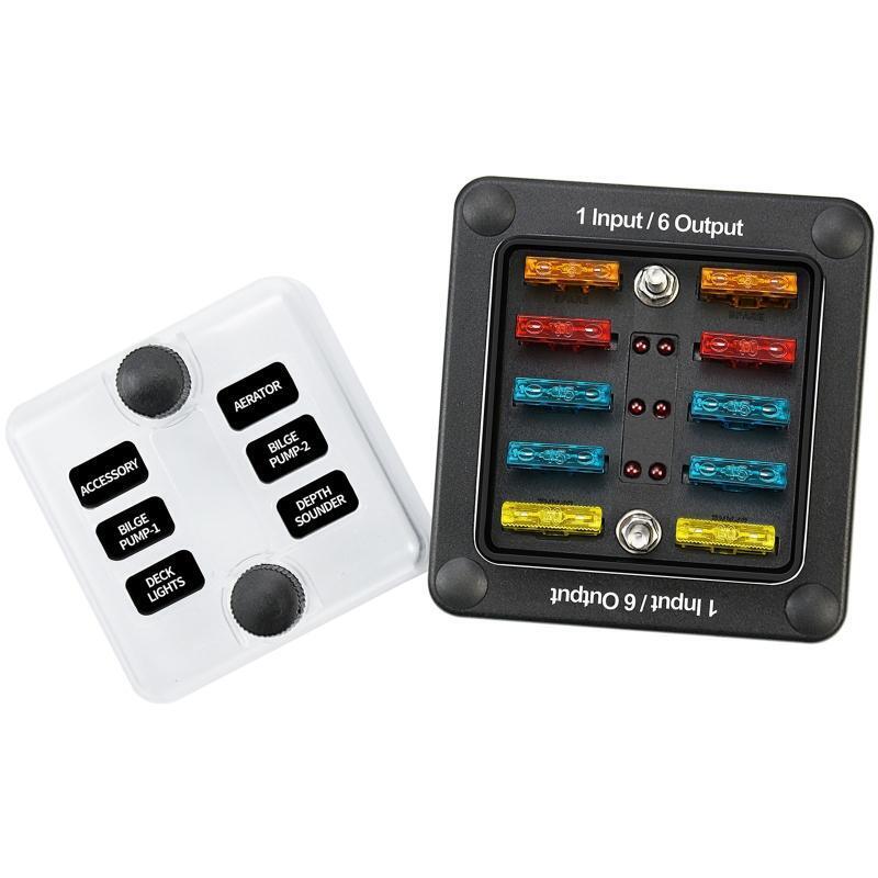 Fuse Block With Ground Circuit Box Holder Protection Cover LED Light Indication