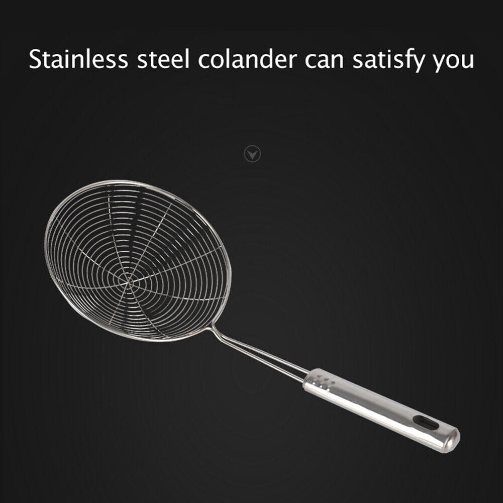 Stainless Steel Skimmer Wire Colander Spicy Noodle Fishing Line Leak Spoon