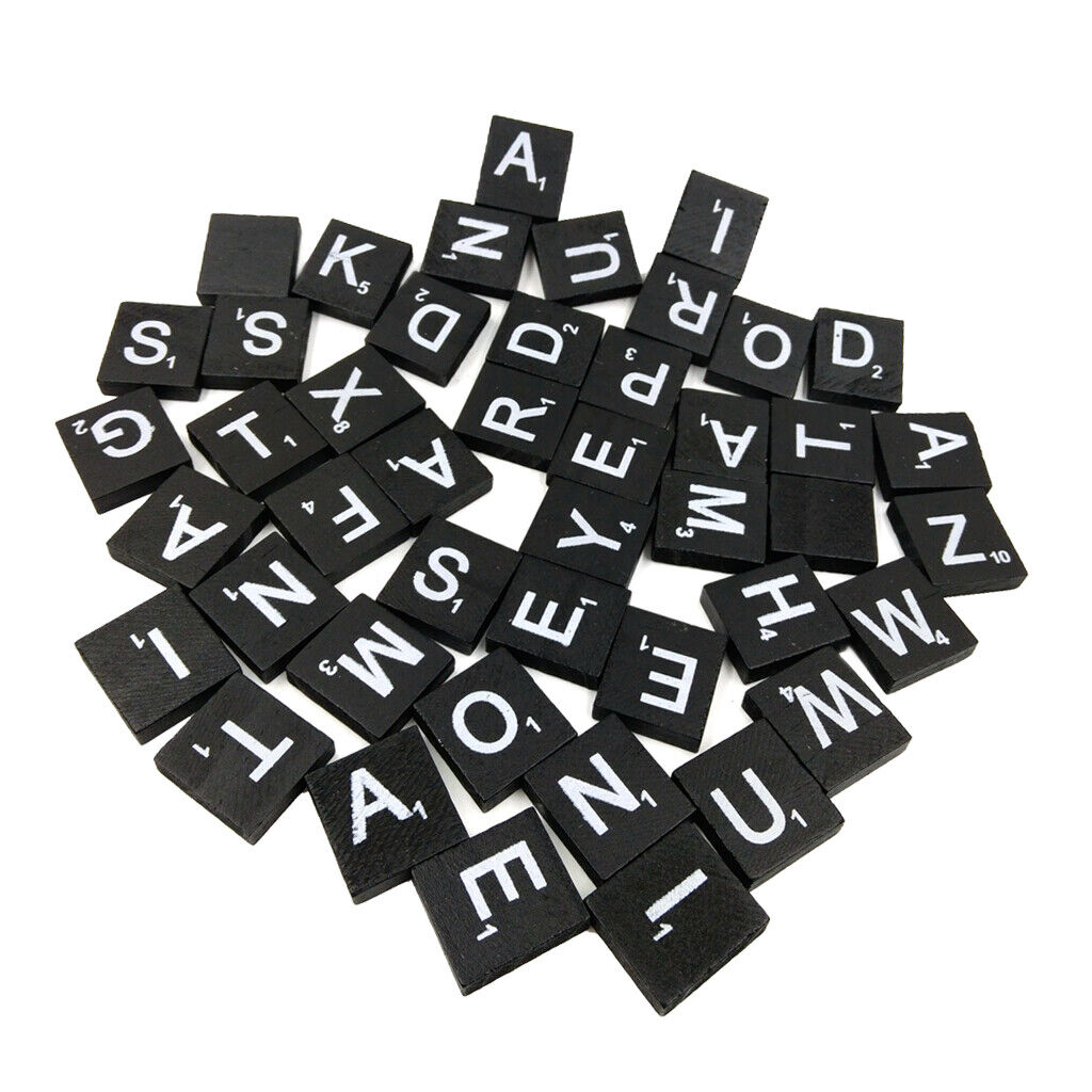 100 Pieces New Wooden Alphabet Tiles Mixed Letters and Number Game Pieces