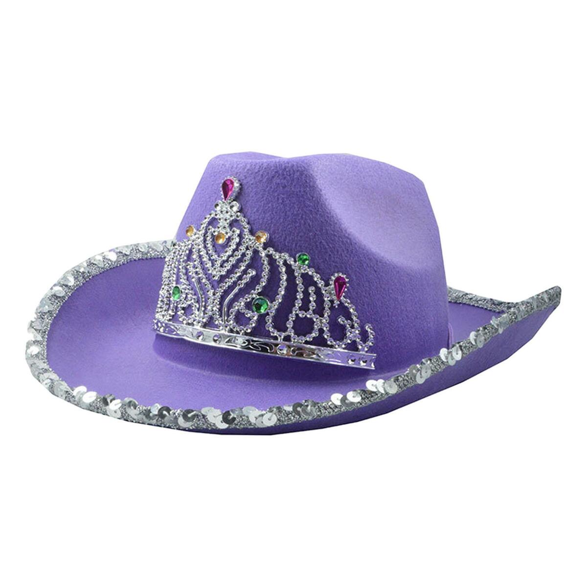 2 Pack Sequin Cowboy Hats with Tiara Crown   Hat for Women Ladies