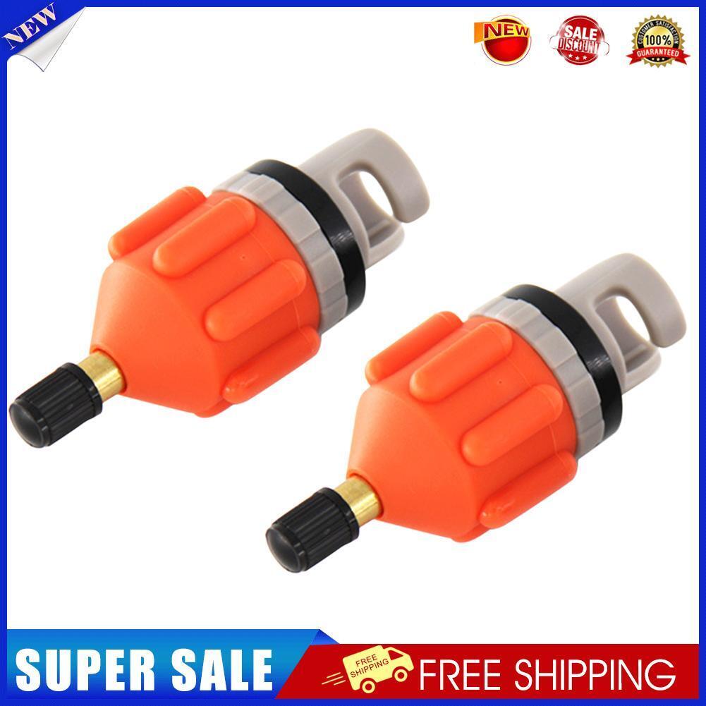 2x Rowing Boat Air Valve Kayak Surfing Paddle Board Pump Adapter (Orange)
