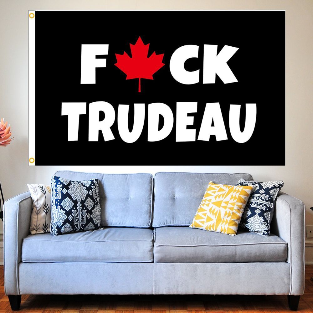 Banding Fade Resistant Outdoor Banner F Word F Trudeau Flag Polyester Fabric