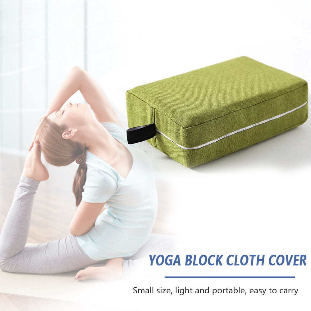 Yoga Brick Zipper Storage Bag Pillow Cloth Cover Yoga Fitness Prop (Green)