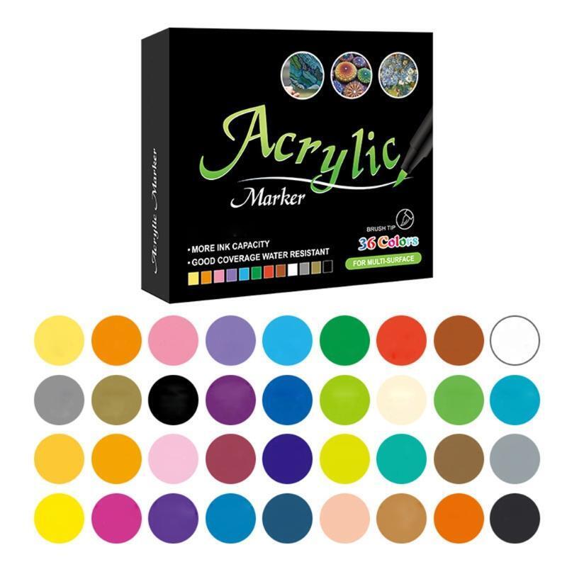 Acrylic Paint Pens 36 Colors Paint Marker Pen Set Ideal for Rock Wood Metal